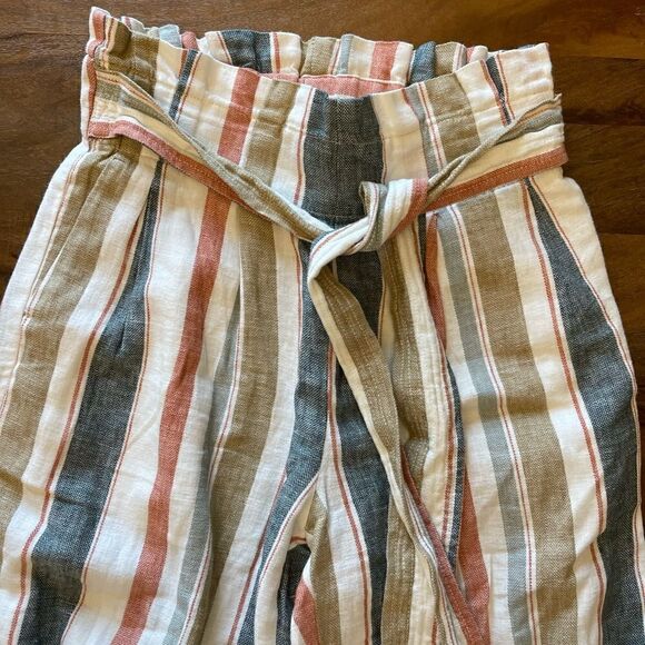 Tie-Waist Huston Pull-On Crop Pants in Stripe | SZ XS - Picture 10 of 12